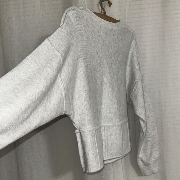 WHBM XL Heather Gray Lunar Corset Style Dolman Sleeve Pullover Sweater - Picture 10 of 16